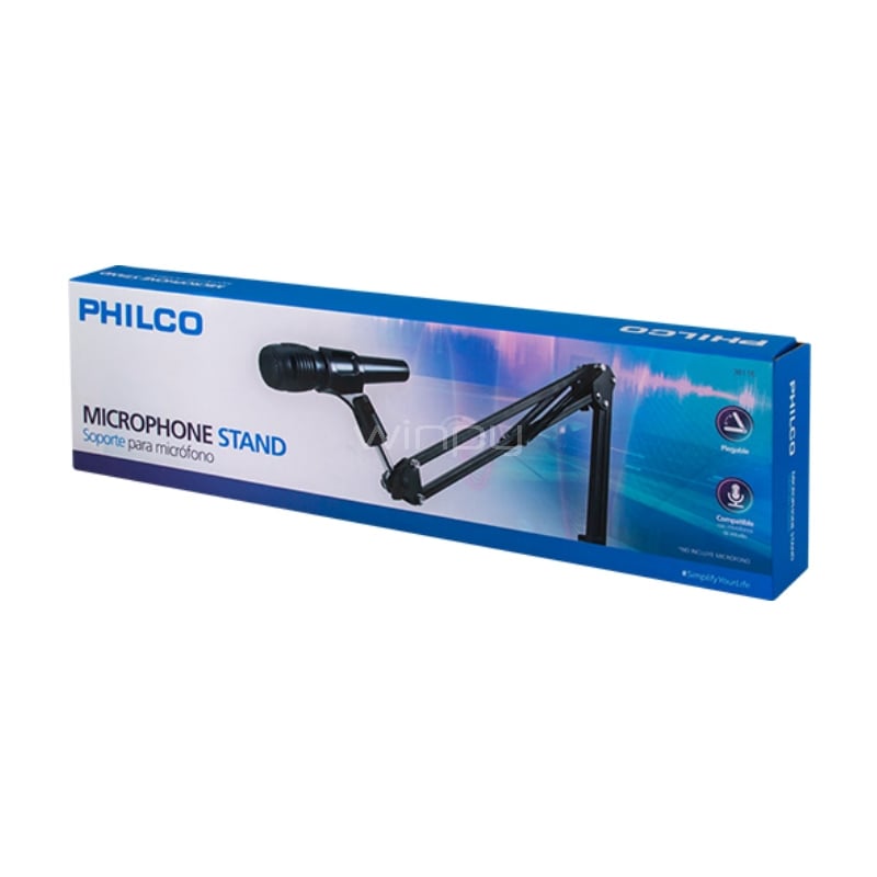 Soporte Philco 38116 para Micrófono (hasta 1Kg, Negro)