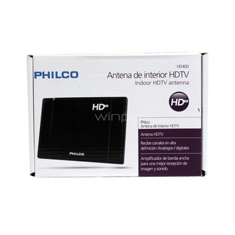 Antena HDTV Philco HD400 de Interior (Analogos / Digitales)