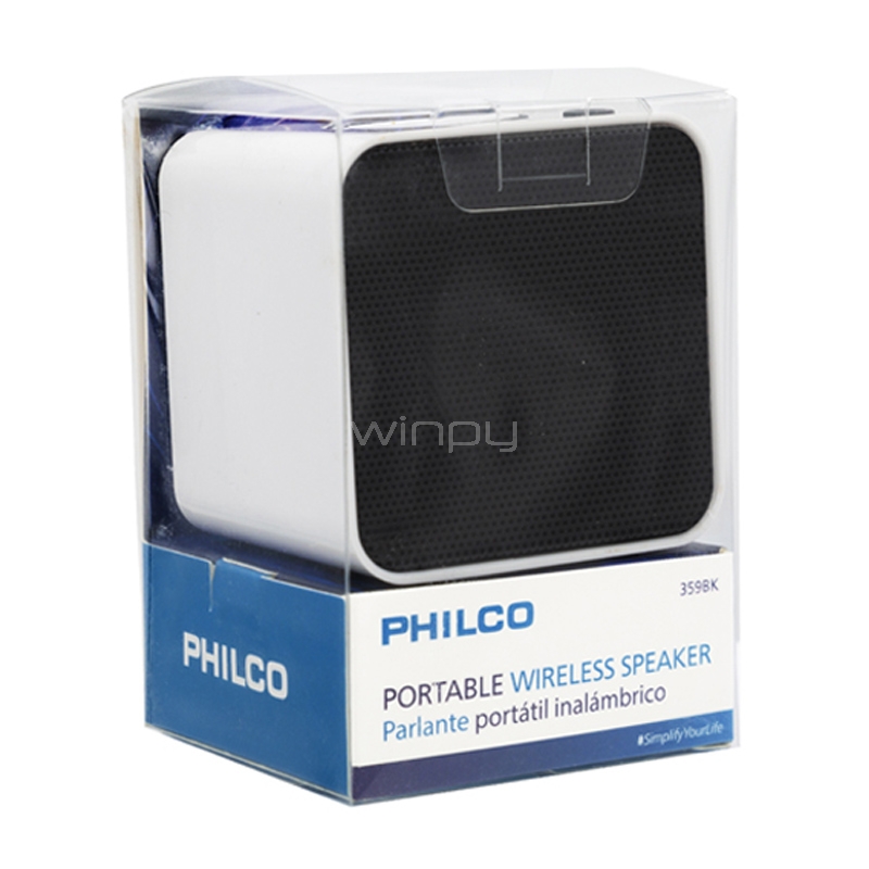 Parlante Portátil Philco 359BK de 3W (Bluetooth, Blanco/Negro)