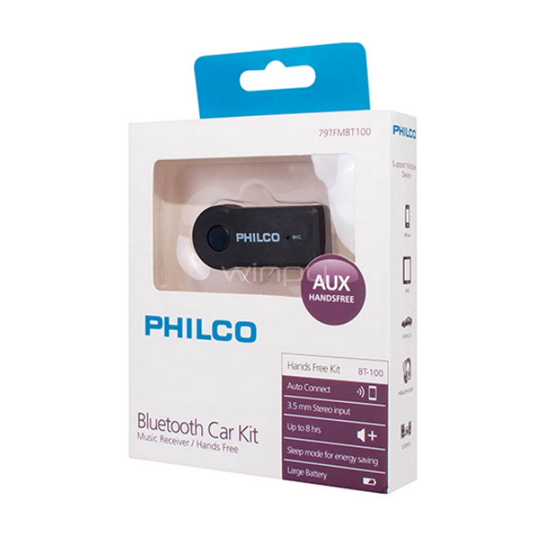 Transmisor y Receptor de Audio Philco FM (Bluetooth +EDR, Jack 3.5mm)