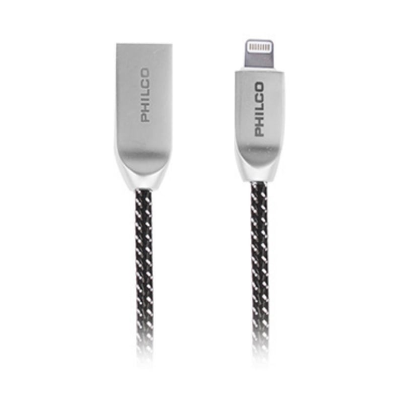 Cable Philco Lightning (1 Metro, Negro/Gris)