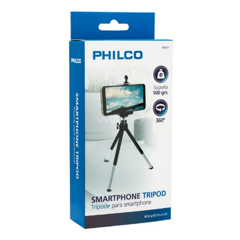 Tripode Philco para SmartPhone (Rotación 360, hasta 500g)