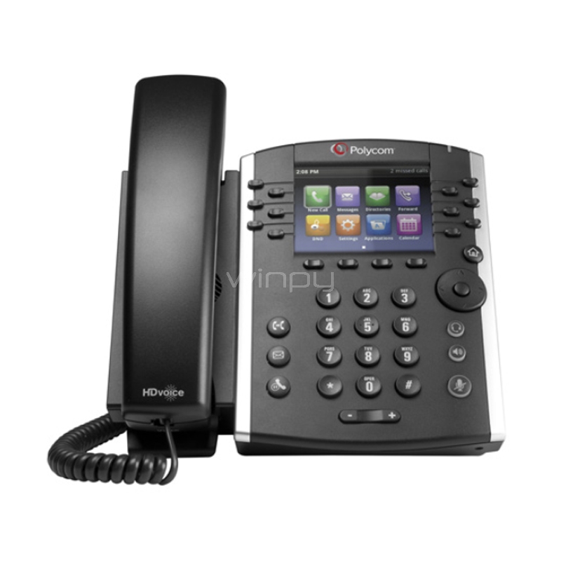 Telefono Poly VVX 411 con Pantalla de 3.5“ (12 Líneas, LAN, Negro/Gris)