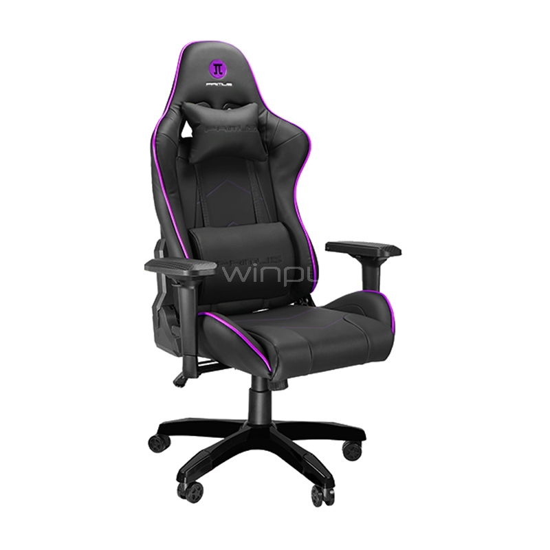 Silla Gamer Primus Gaming Thrónos 200S (hasta 140Kg, Cojines x2, Reclinable, Negro)