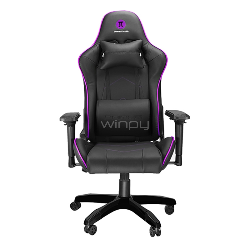 Silla Gamer Primus Gaming Thrónos 200S (hasta 140Kg, Cojines x2, Reclinable, Negro)
