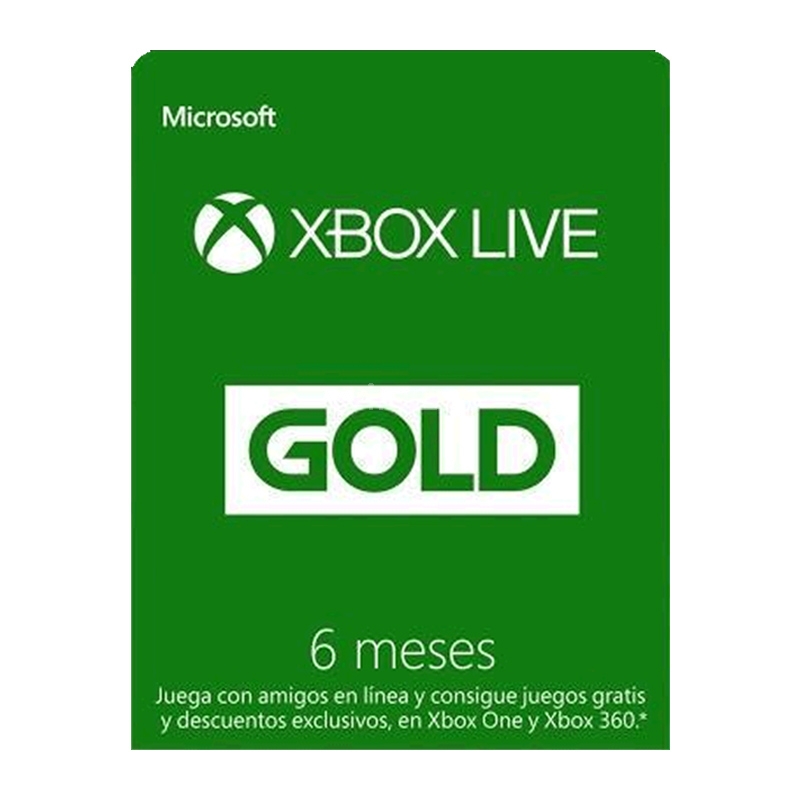 Tarjeta de Suscripción Microsoft Xbox Live Gold (6 Meses, Descargable)