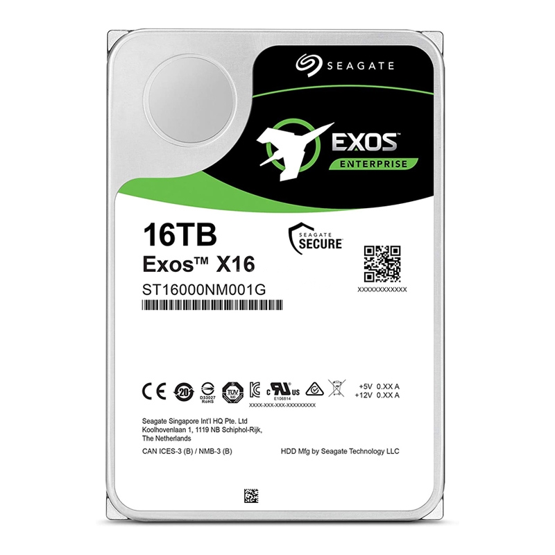 Disco duro Seagate Exos X16 de 16TB (SATA, 7200rpm, 256MB de Caché)