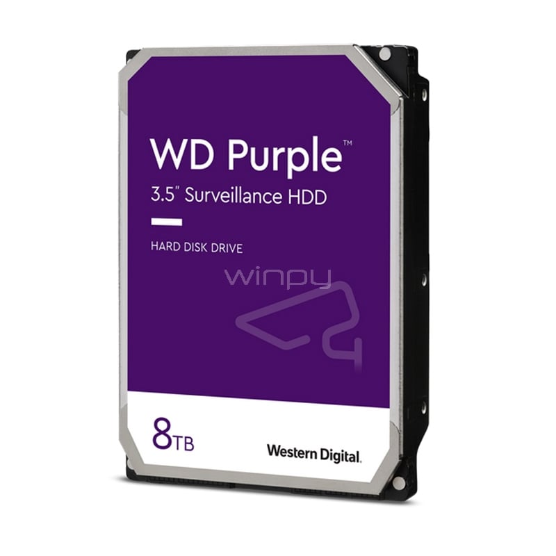 Disco Duro Western Digital WD Purple de 8 TB (3.5“, 5640 rpm, 128 MB de Caché)