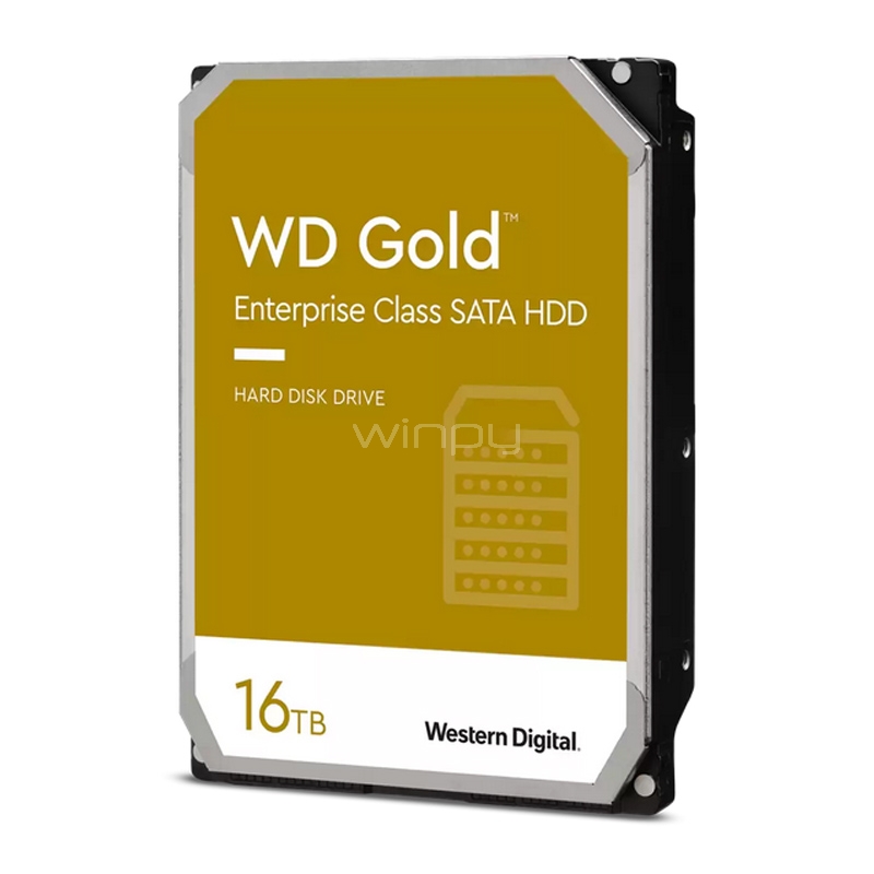 Disco duro Western Digital Gold Enterprise de 16TB (Formato 3.5“, SATA, 7200rpm, 512MB de Cache)