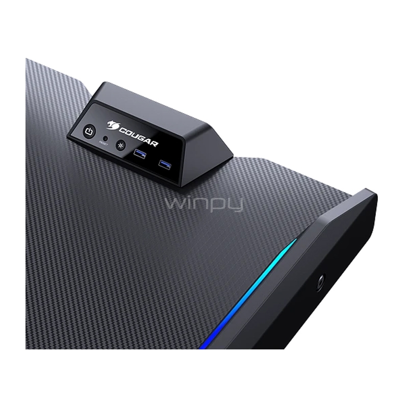 mesa gamer cougar mars v2 con panel hub (rgb, usb 3.0, audio/micrófono)