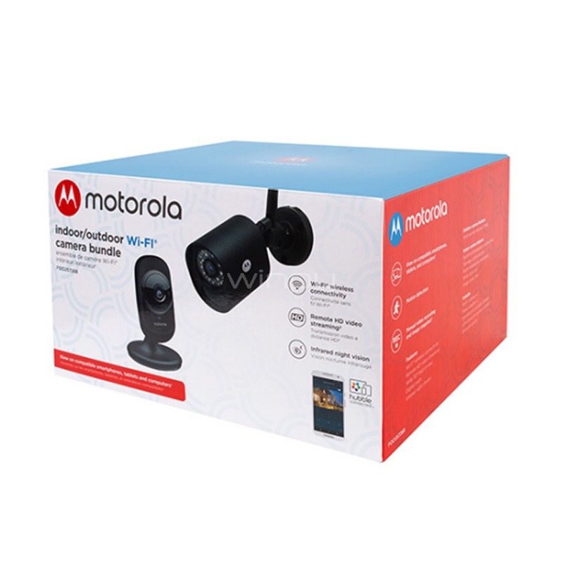 Kit Cámaras Motorola Focus 72 + Focus 68 (Interior/Exterior, Wi-Fi, IP66)