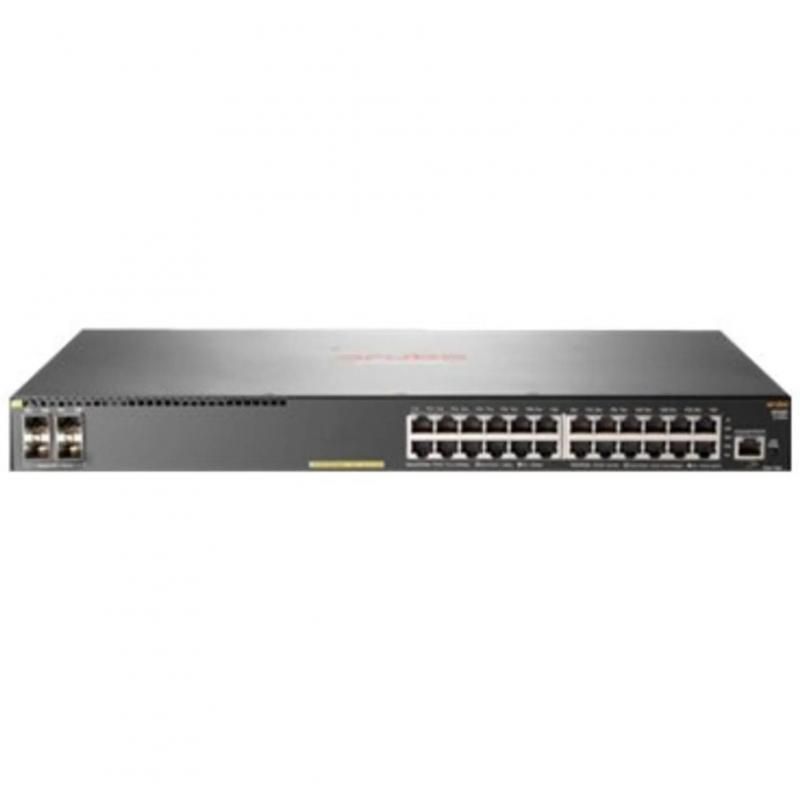 Switch Aruba 2930F Gestionado de 24 Puertos (hasta 95.2 Mpps, PoE+, 4SFP+, 370W)