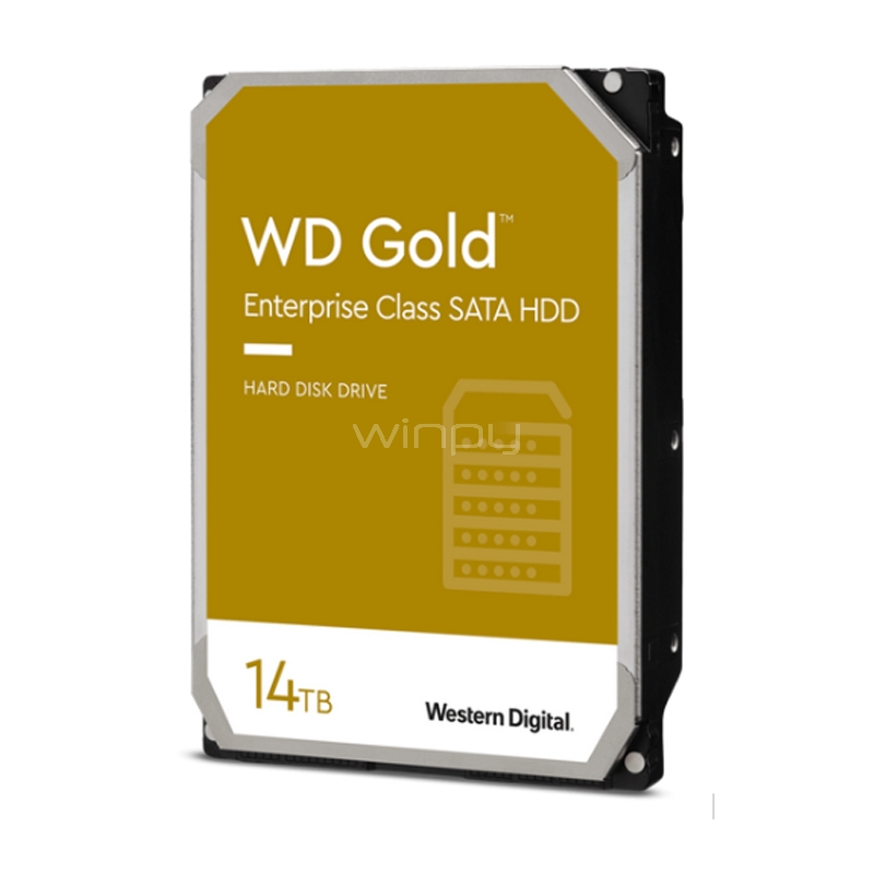 Disco Duro Western Digital Gold de 14TB (Formato 3.5“, SATA, 7200rpm, Cache 512MB)