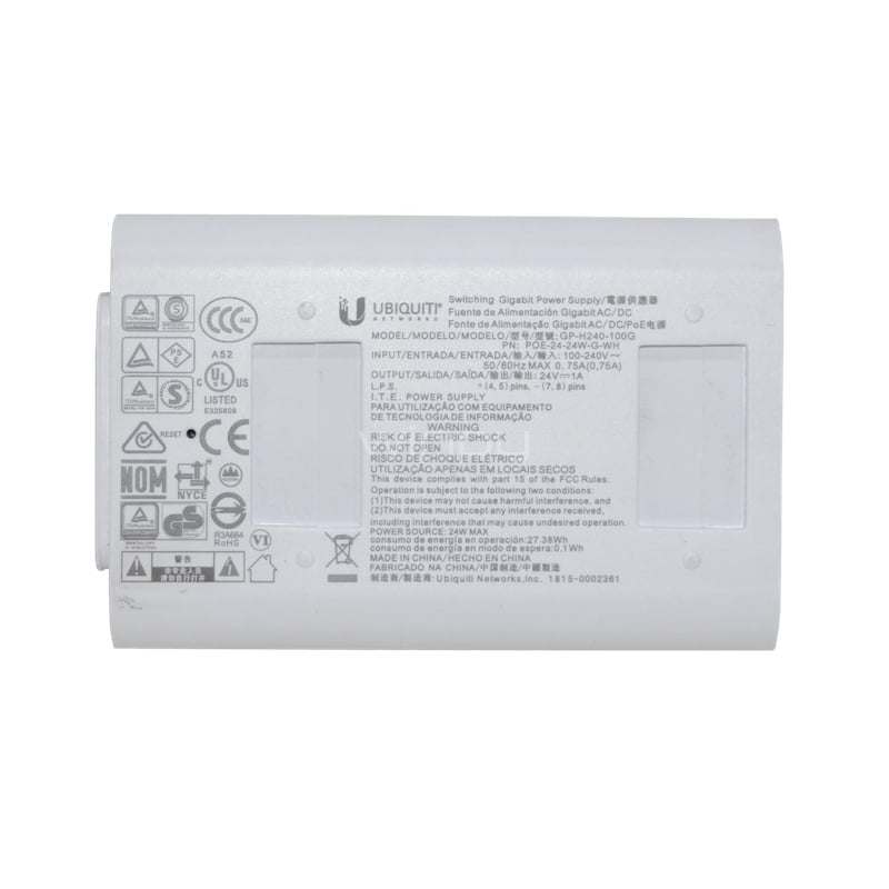 Inyector PoE Ubiquiti Gigabit (24VDC 24W, 1,0A c/ESD)