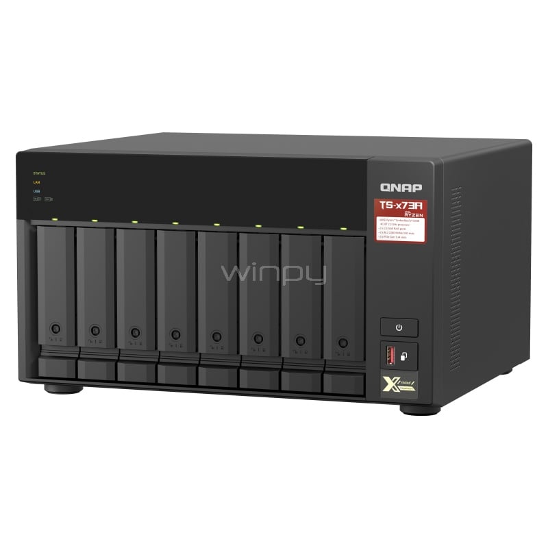 Servidor NAS QNAP TS-873A con 8 bahías (Ryzen V1500B, 8GB RAM, 2.5GbE, Torre)
