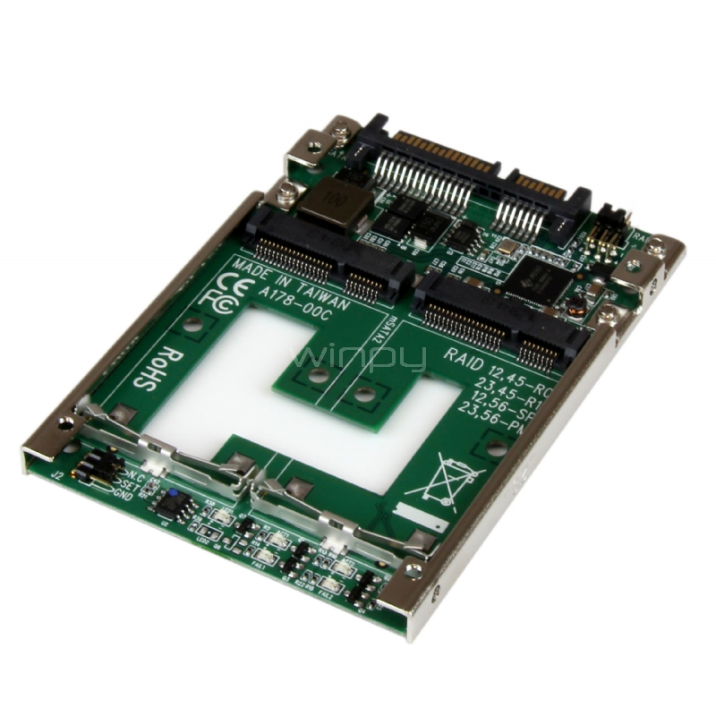 Adaptador Conversor de SSD mSATA Doble a SATA RAID de 2,5 Pulgadas - Convertidor - StarTech