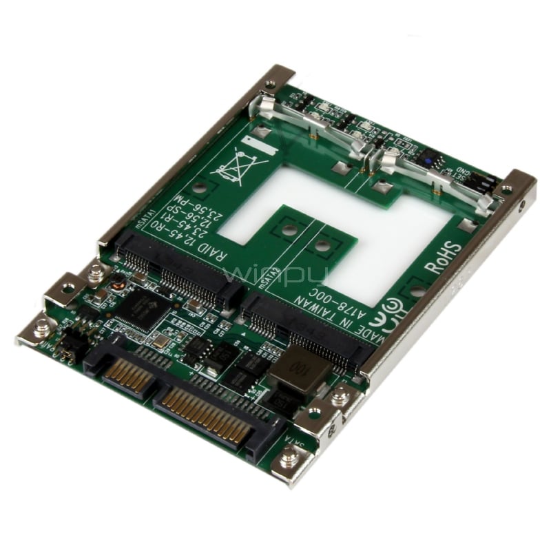 Adaptador Conversor de SSD mSATA Doble a SATA RAID de 2,5 Pulgadas - Convertidor - StarTech