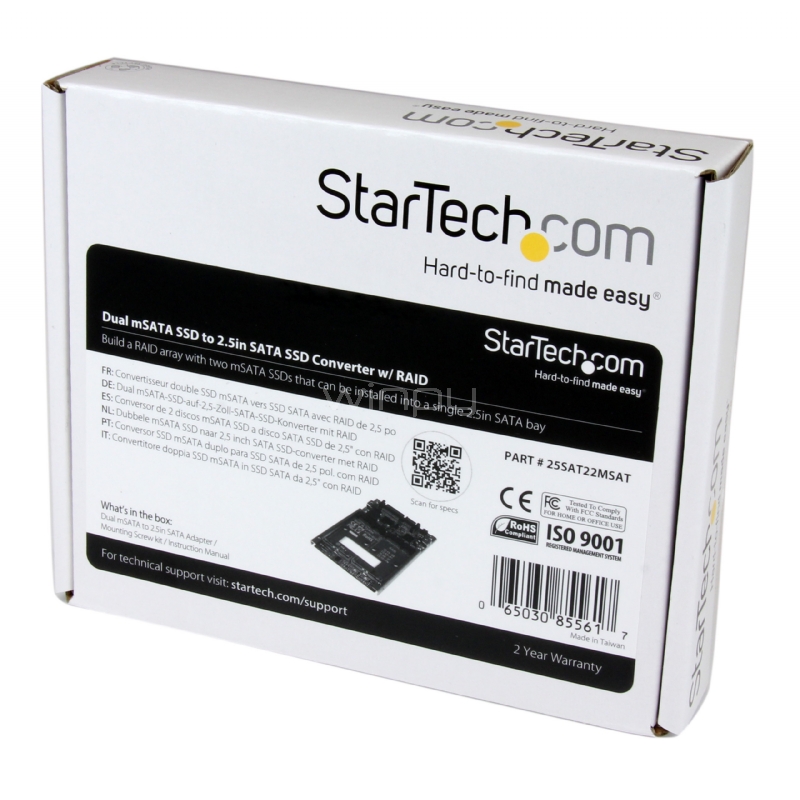 Adaptador Conversor de SSD mSATA Doble a SATA RAID de 2,5 Pulgadas - Convertidor - StarTech