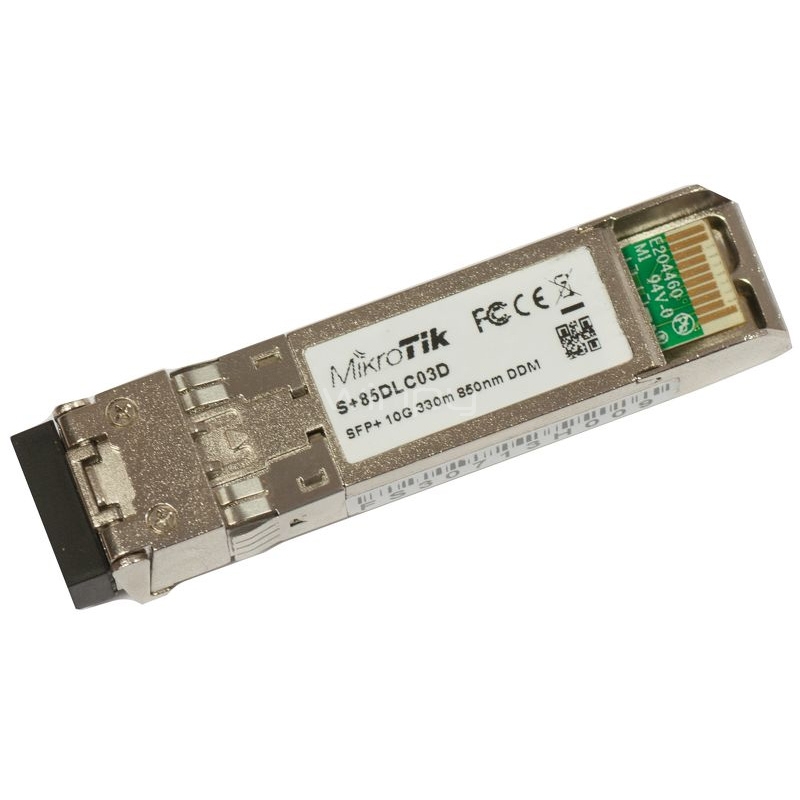 Transceptor MIkrotik SFP + de 10G (LC, 850 nm, hasta 300 metros)