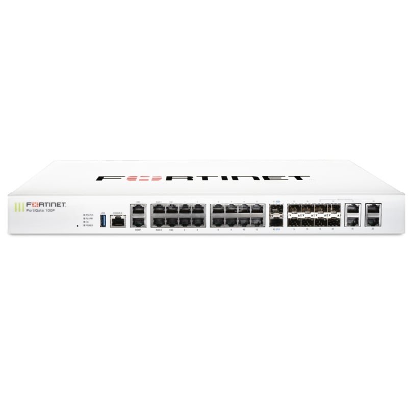Firewall Fortinet FortiGate 100F plus 24x7 (FortiCare/FortiGuard Unified Threat Protection)