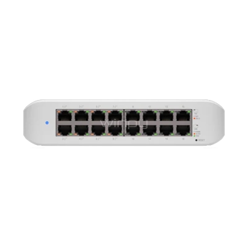 Switch Ubiquiti Lite 16 PoE de 16 Puertos (Gestionado, PoE+ x8, 45 W)