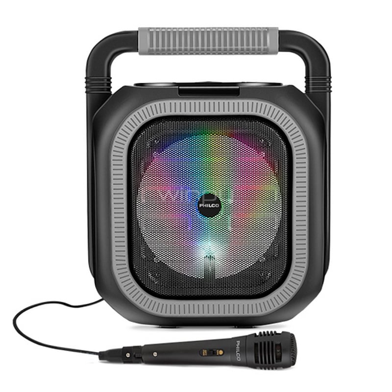 Parlante Karaoke Philco de 2000W (TWS, Bluetooth 5.0, Radio FM, LED Multicolor)