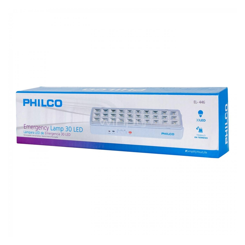 Lámpara de Emergencia Philco (2.7W, 30 LED, Hasta 24 horas)