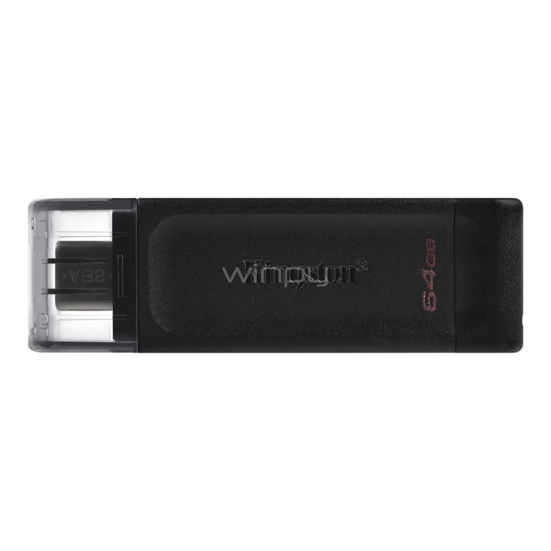 pendrive kingston datatraveler 70 de 64 gb (usb-c 3.2, negro)