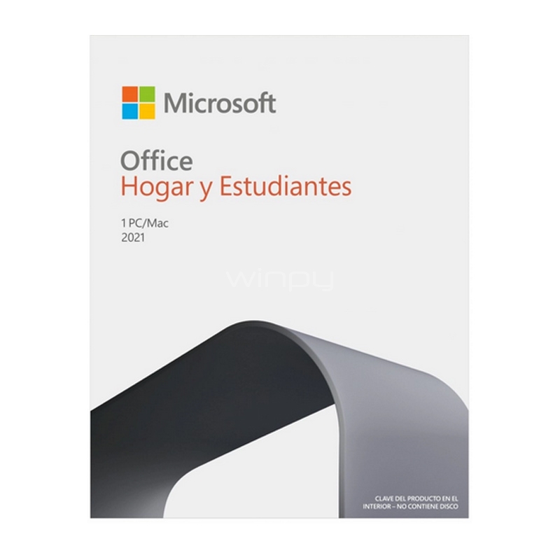 licencia microsoft office hogar y estudiantes 2021 (1 usuario, pc o mac, display)