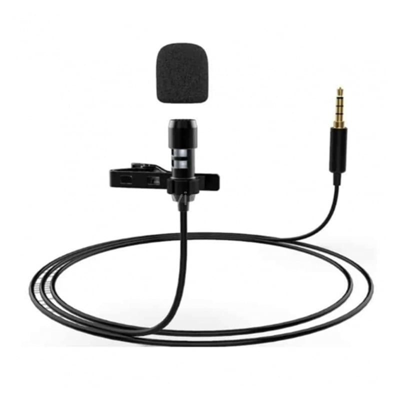Micrófono Fifine Lavalier para iPhone/Android (Conexión AUX, Negro)