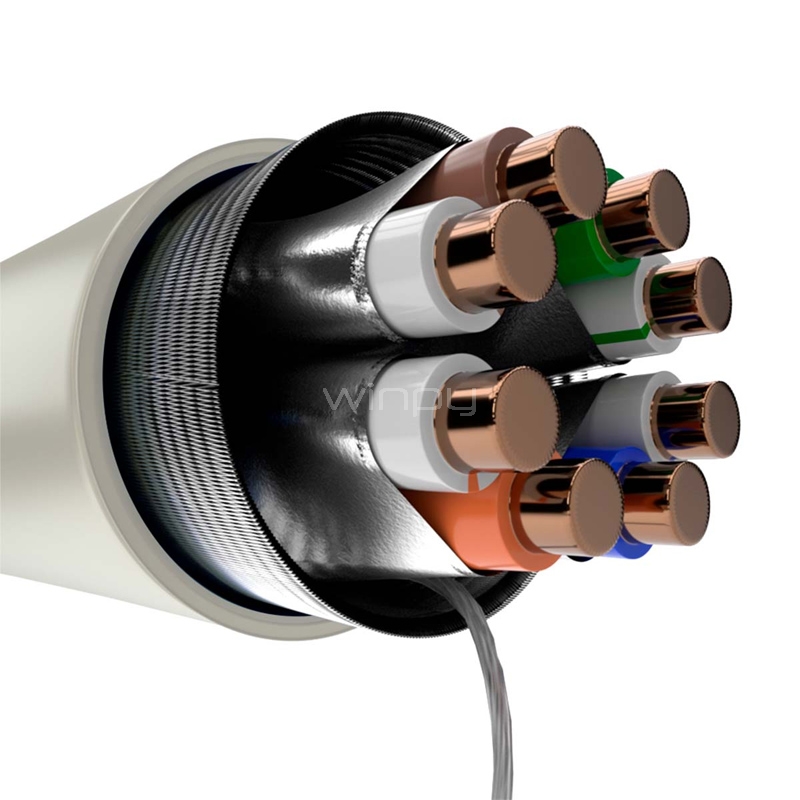 Cable Nexxt en Bobina de 300 Metros (S/FTP, Cat.6A, Gris)