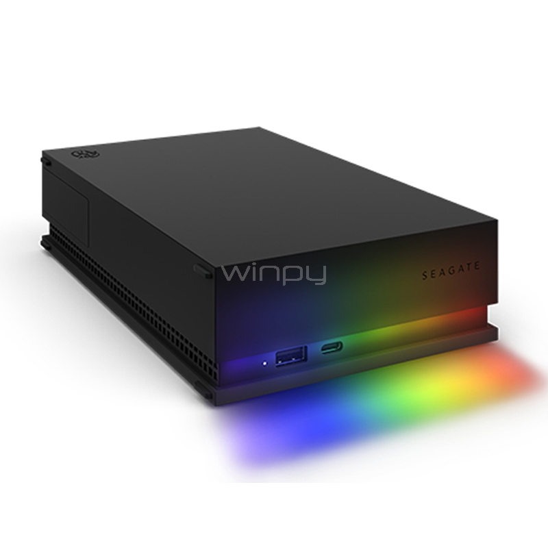 Disco Portátil Seagate Game Drive FireCuda de 1TB (USB-C/USB-A, RGB, Negro)