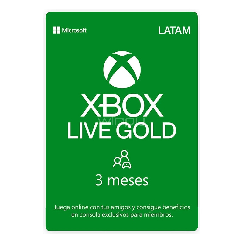Suscripción Microsoft XBOX Live Gold (3 Meses, Descargable)