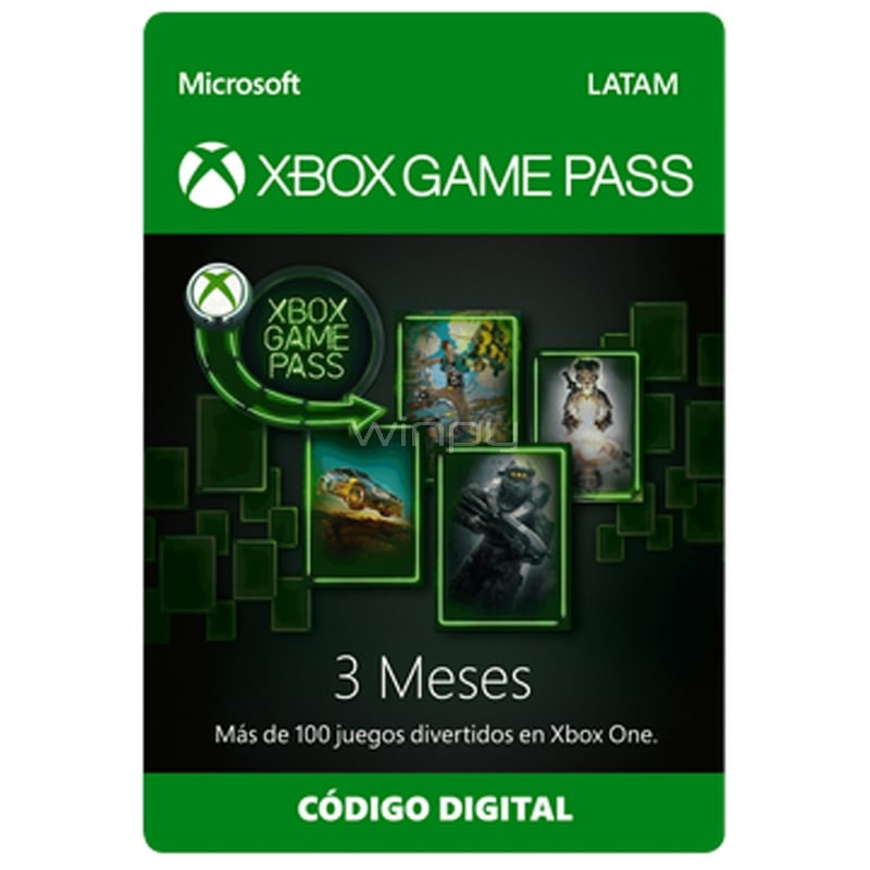 Suscripción Microsoft Xbox Game Pass (3 Meses, Descargable)