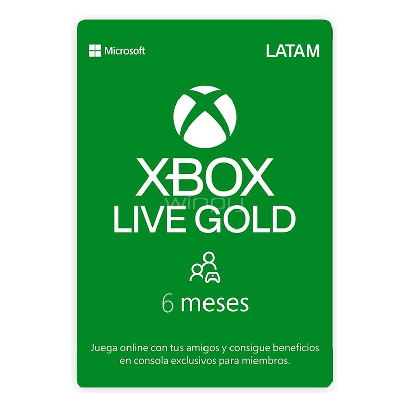 Suscripción Microsoft XBOX Live Gold (6 Meses, Descargable)