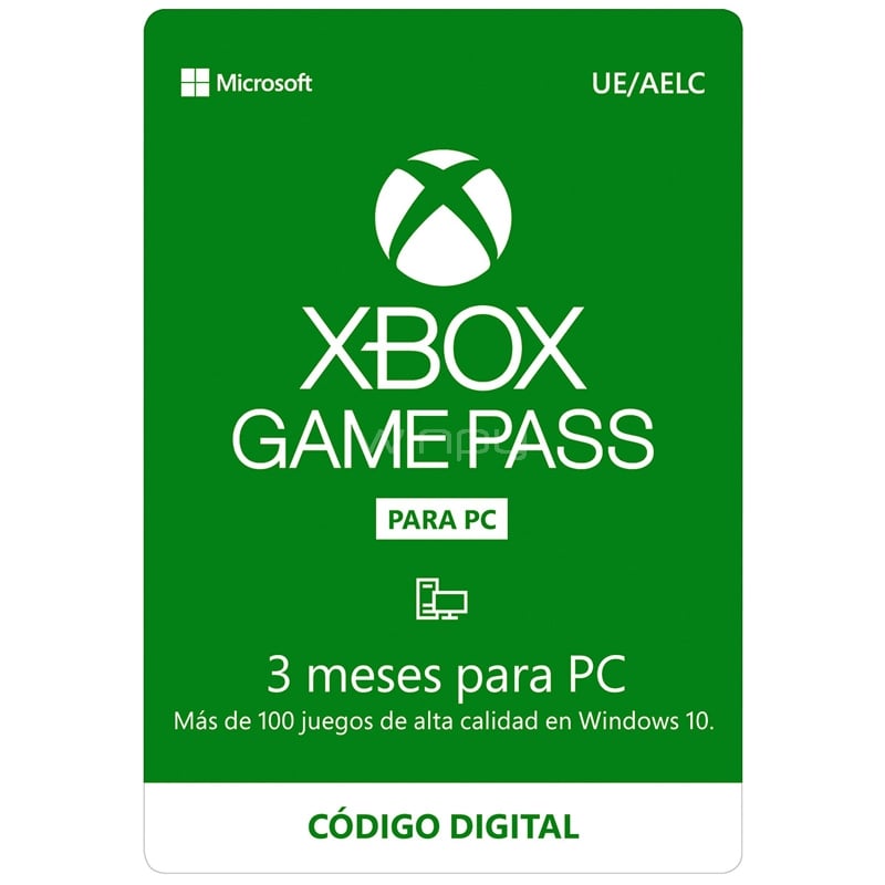 Suscripción Microsoft Xbox Game Pass para PC (3 Meses, Descargable)