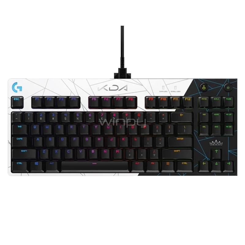 Teclado Mecánico Logitech G PRO K/DA (Switch GX Brown, RGB, Negro