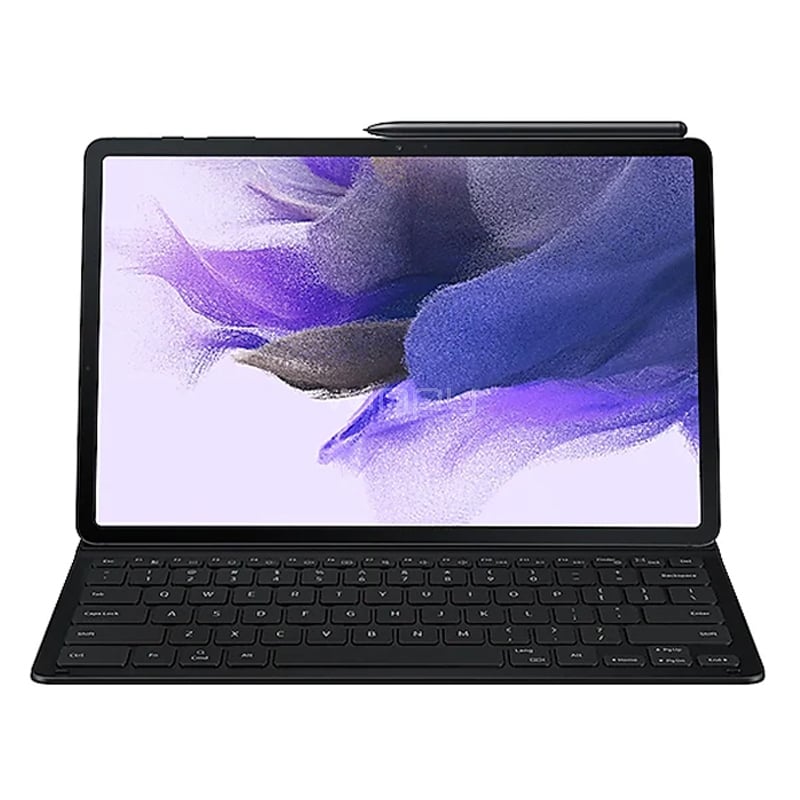 tablet samsung galaxy tab s7 fe de 12.4“ + keyboard cover y spen (octacore, 4gb ram, 64gb internos, mystic black)