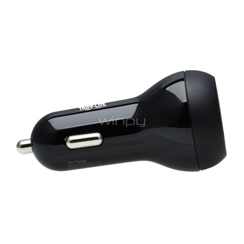 Cargador para Auto Tripp Lite de 2 Puertos (USB-C/27W, USB A/12W, Negro)
