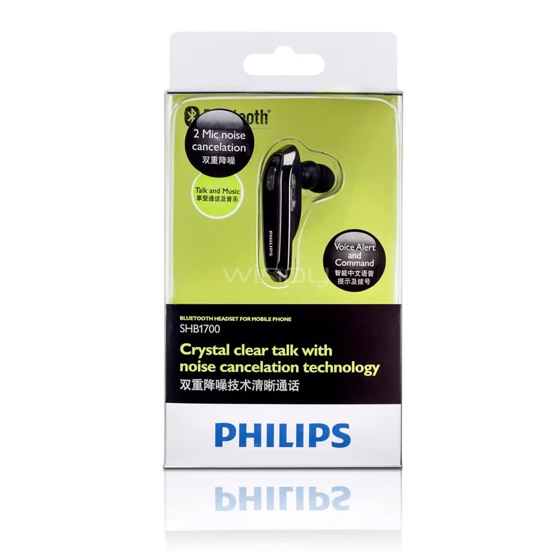 Auricular Philips SHB1700 manos libres (Bluetooth, Negro)