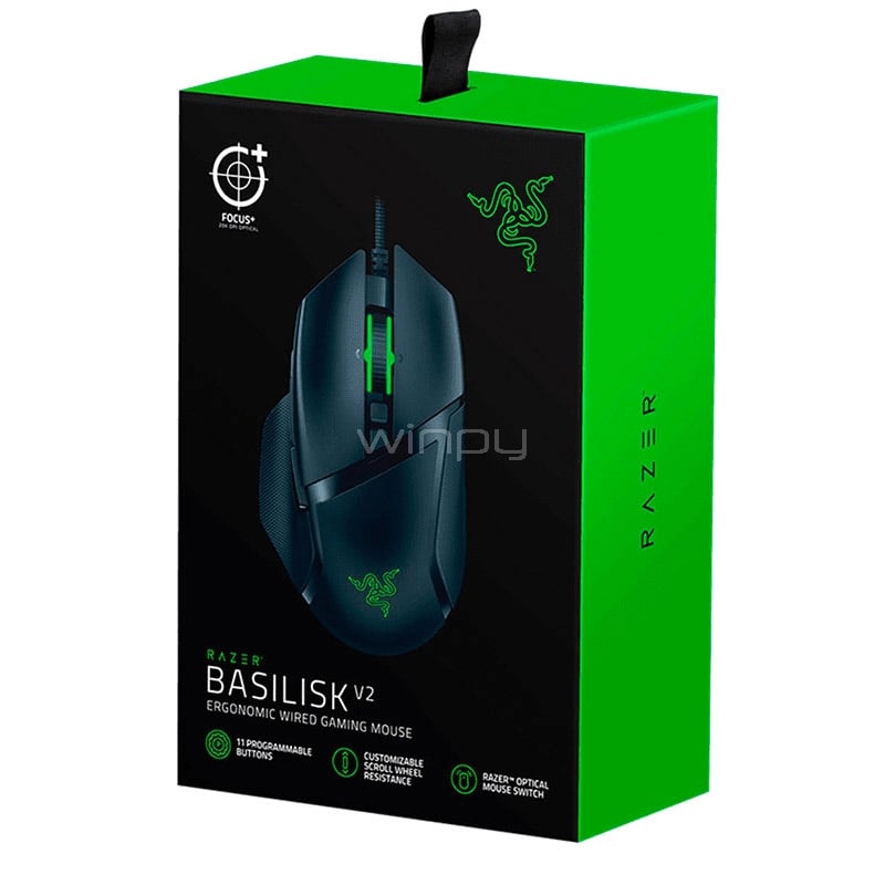 Mouse Gamer Razer Basilisk V2 (Sensor Focus+, 20.000dpi, Cable Speedflex, Chroma RGB)