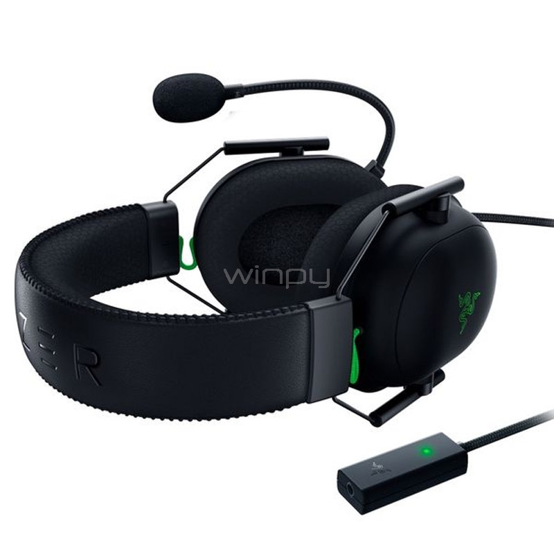 Audífonos Gamer Razer BlackShark V2 con THX Spatial Audio (Jack 3.5 mm/USB 2.0, Negro)