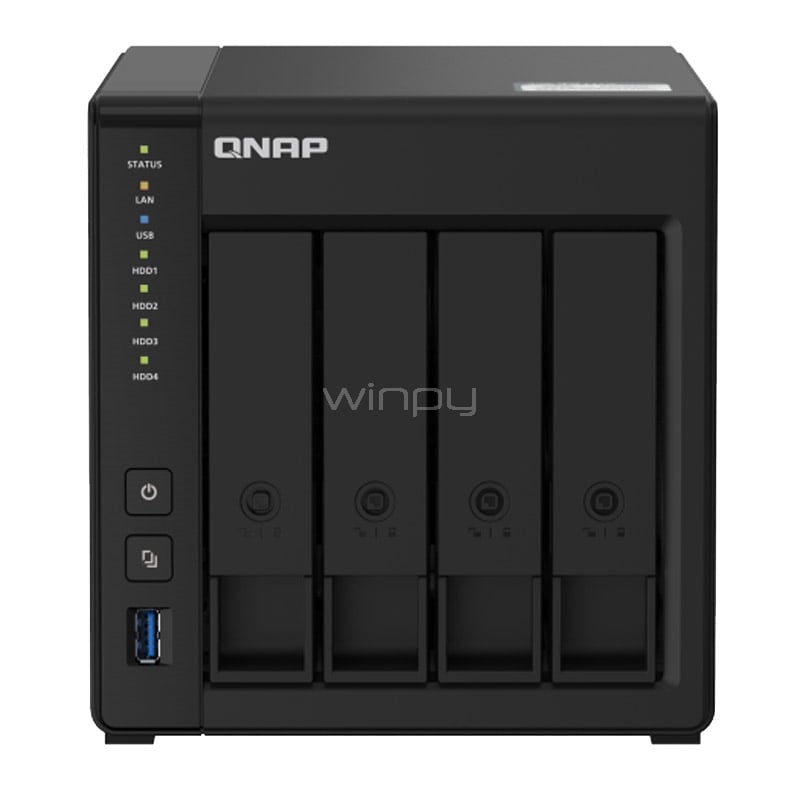 servidor nas qnap ts-451d2 de 4 slots (celeron j4025, 4gb ram, sata 6gb/s)