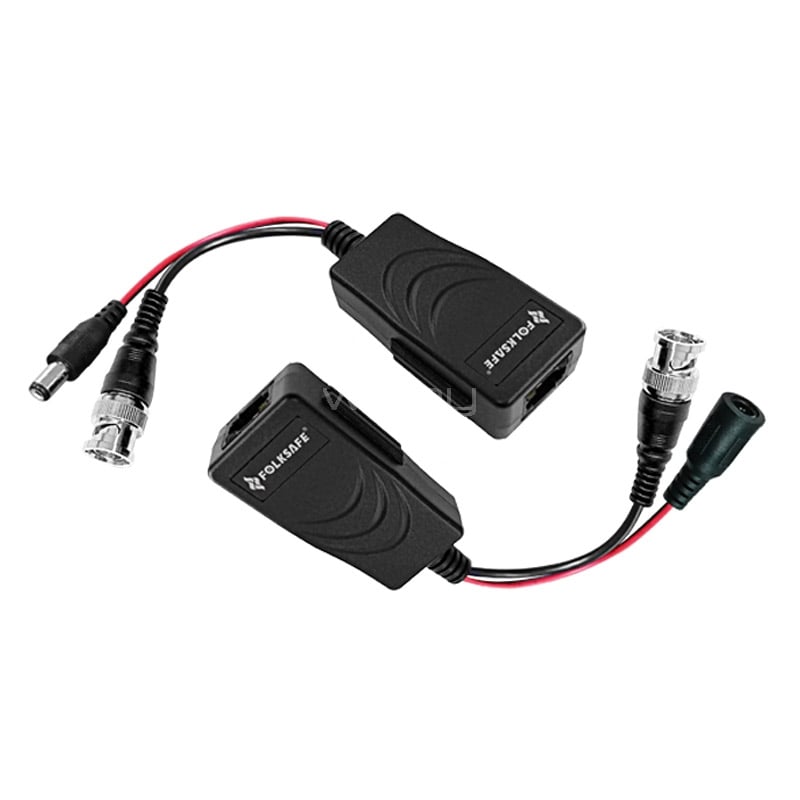 Adaptador FolkSafe Video HD + Power Balun (1 Canal, 12V/24V, AC/DC)