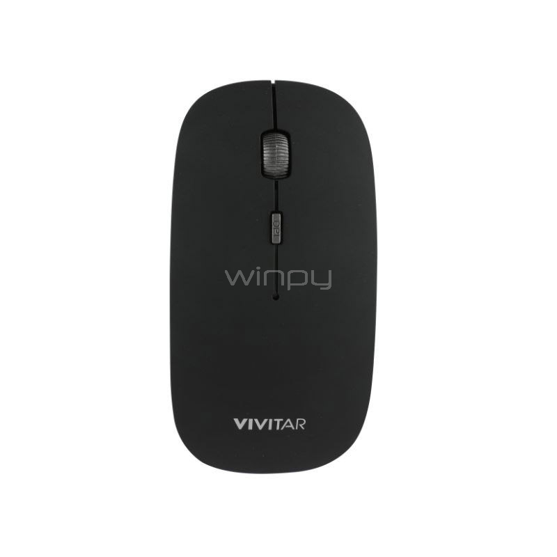 Mouse Vivitar Inalámbrico (1600dpi, Dongle USB, Negro Mate)