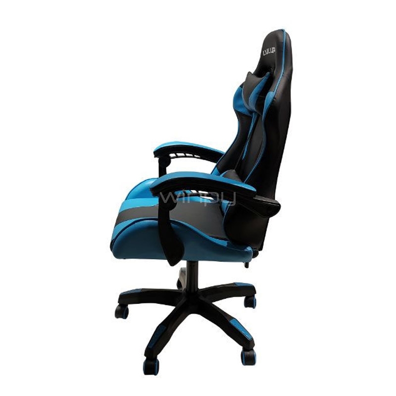 silla gamer lvlup legion (reclinable, hasta 110kg, negro/azul)