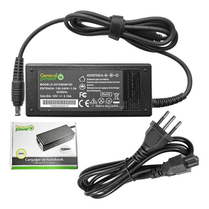 Cargador General Power para Laptop Samsung (19V, 3.16A)