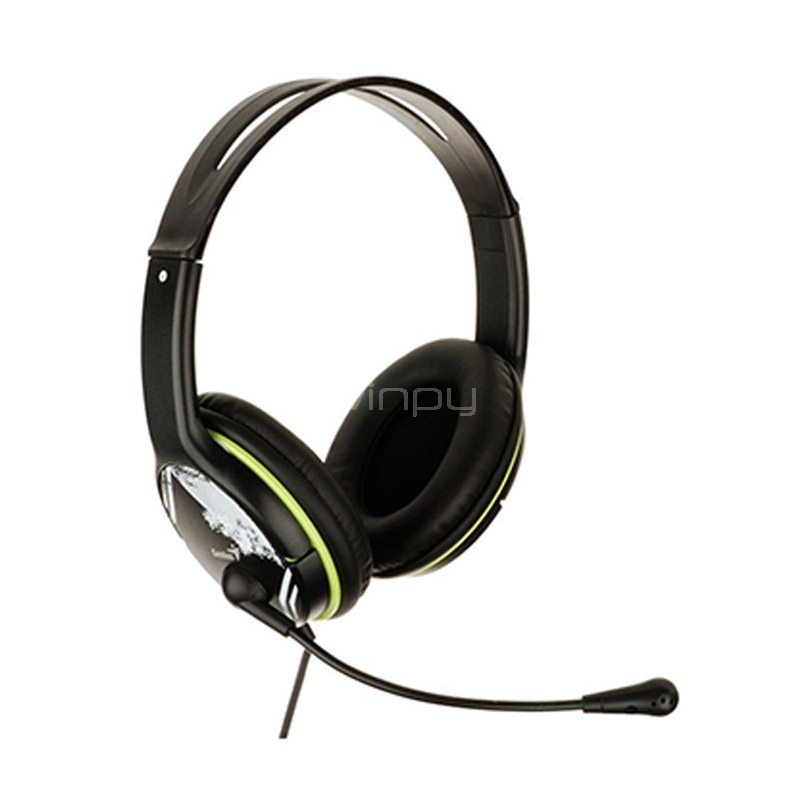 Audífonos Gamer Genius HS-400A (Jack 3.5mm, Negro/Verde)