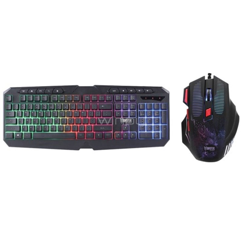 Kit Gamer Monster Crew Initiation Mouse+Teclado (2400 dpi, Retroiluminación)