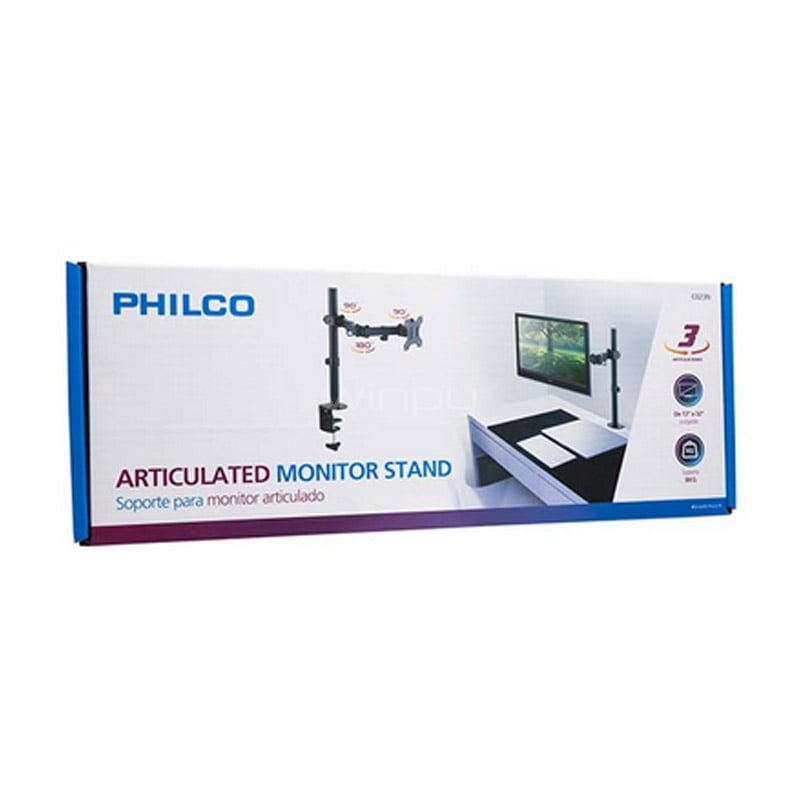 Soporte Philco de Mesa para Monitor (de 13“ a 32“, hasta 8Kg, Negro)